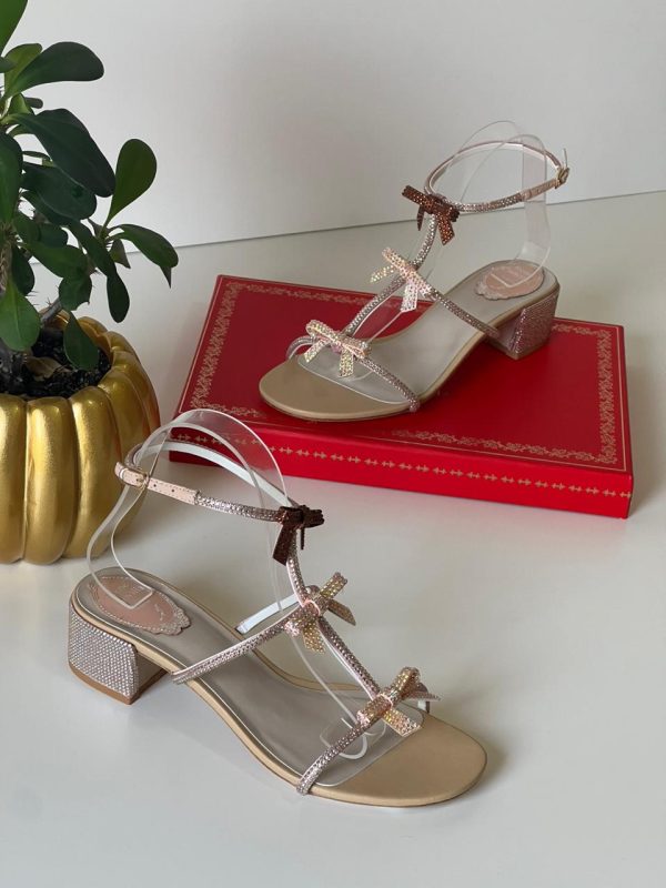 Rene Caovilla Embellished Satin Sandals - Image 2