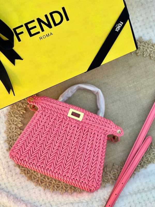 Fendi Calfskin Blended Fabrics Street Style 2way