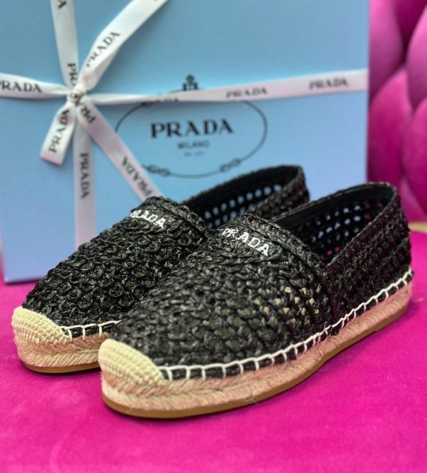 Prada Natural Raffia Woven Espadrilles - Image 2
