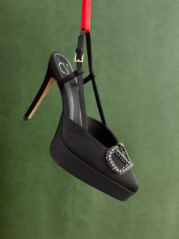 Valentino Vlogo Leather Slingback Pumps - Image 2