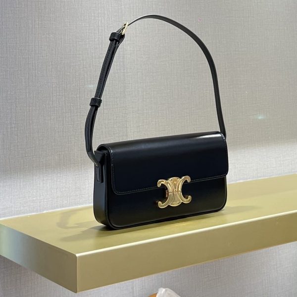 Celine Shoulder Bag Triomphe In Shiny Calfskin - Image 3