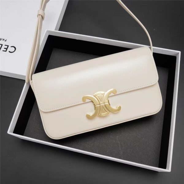 Celine Shoulder Bag Triomphe In Shiny Calfskin - Image 4