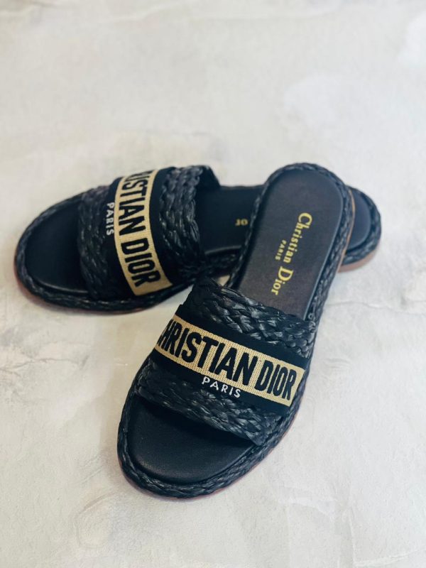 Christian Dior Dway Slide Raffia - Image 2