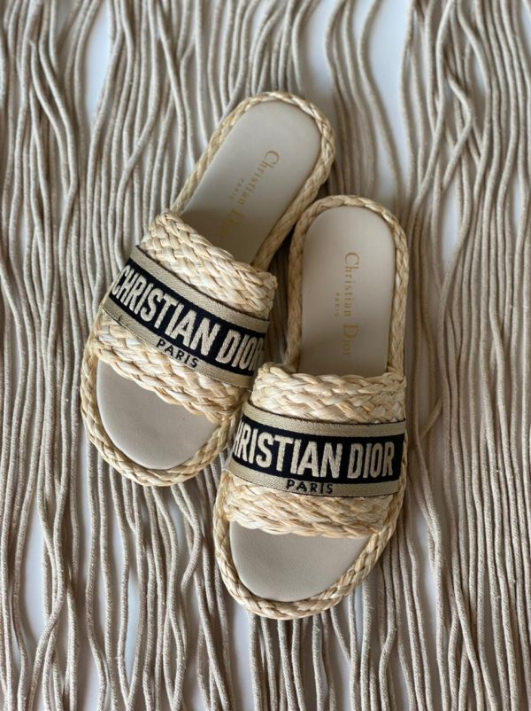 Christian Dior Dway Slide Raffia
