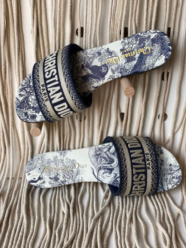 Dior Dway Slide Toile De Jouy Embroidered - Image 4