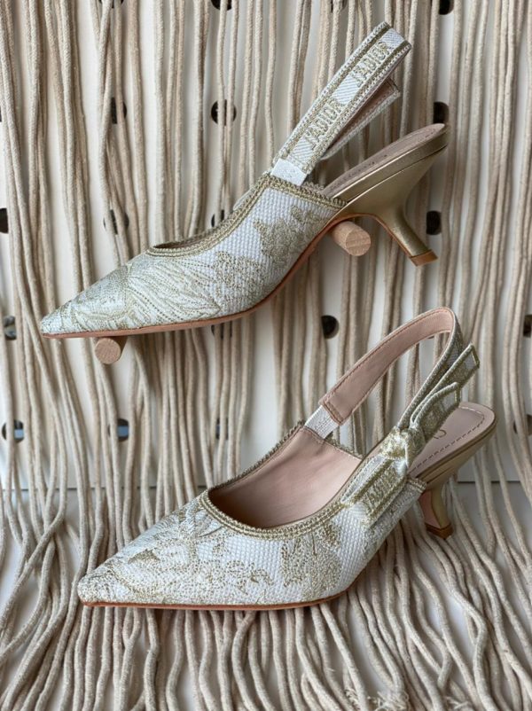 Dior Canvas Jadior Slingback Pumps - Image 6