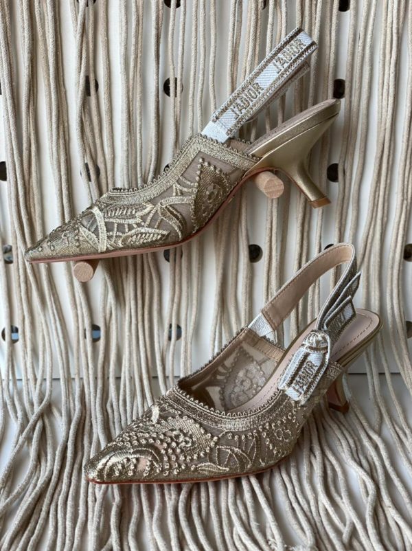 Dior Canvas Jadior Slingback Pumps - Image 5