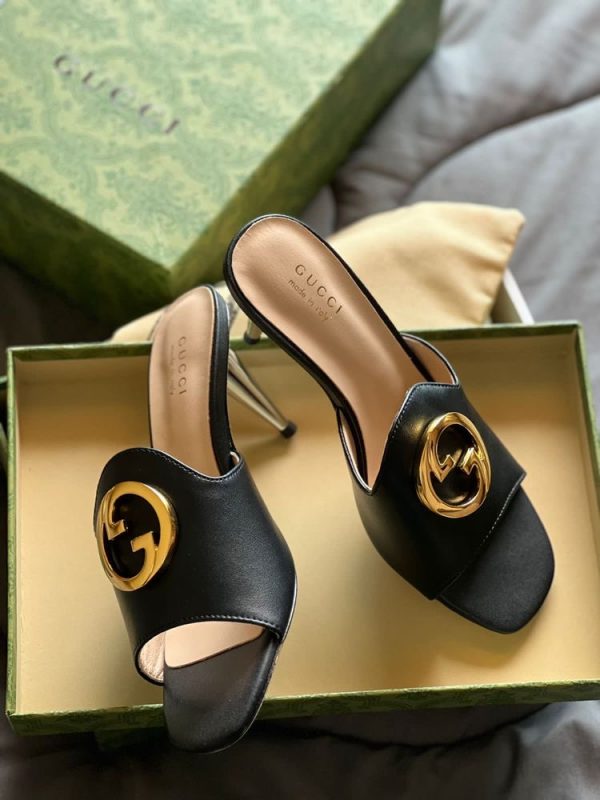 Gucci Blondie Leather Slide Sandal