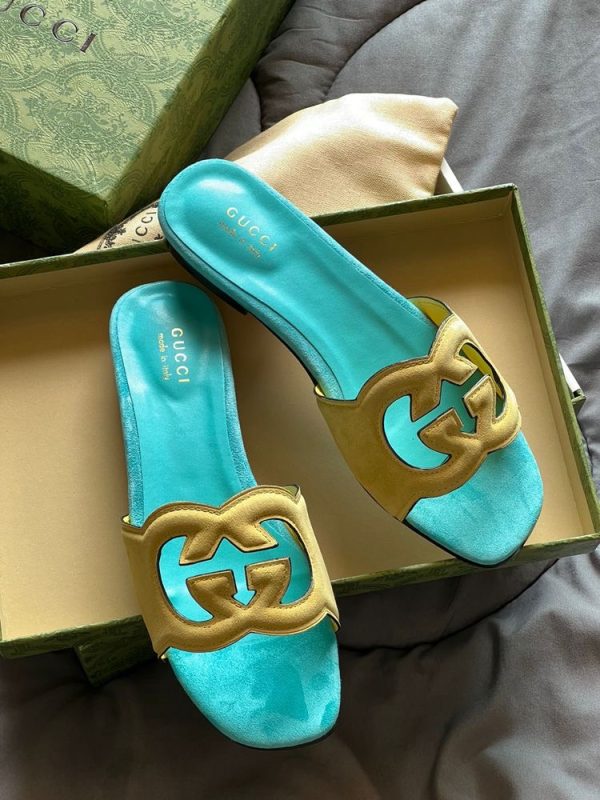 Gucci Suede Interlocking G Sandals