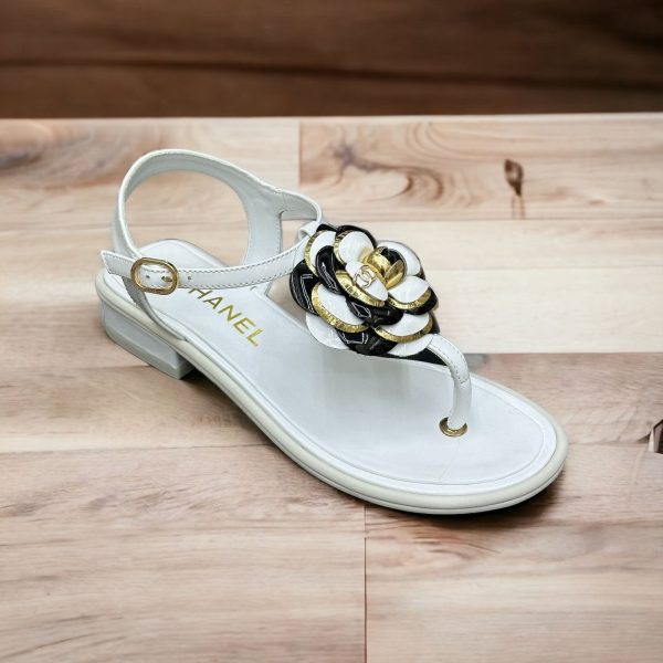 Chanel CC Camellia Flower Ankle T Strap Sandals - Image 4