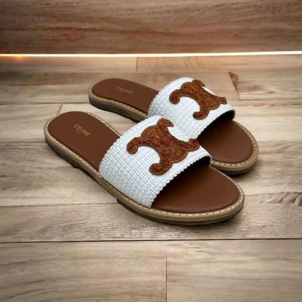 Celine Lympia Flat Sandal In Raffia - Image 3