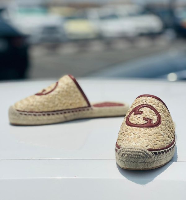 Gucci G Raffia Espadrilles In Nude - Image 3