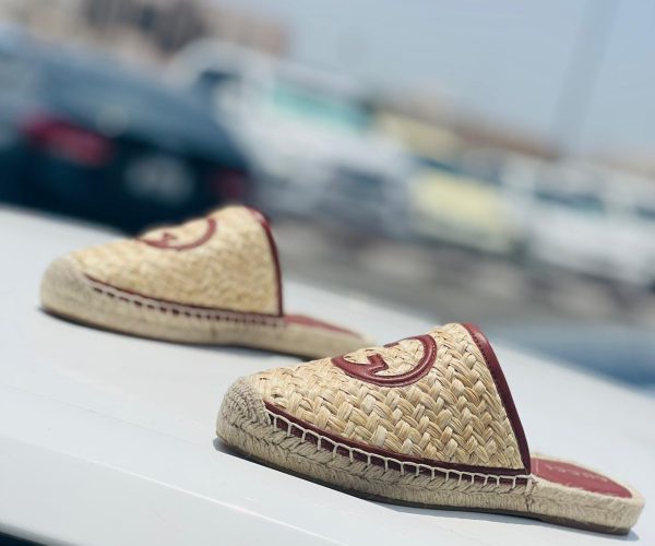 Gucci G Raffia Espadrilles In Nude - Image 2