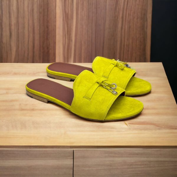 Loro Piana Leather Sandals With Metal