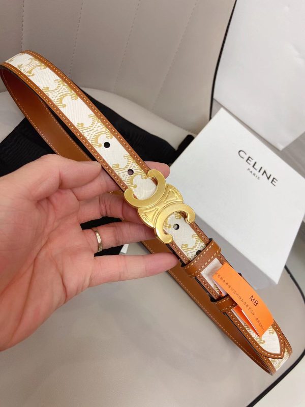 Celine Triomphe Belt In Triomphe Canvas And Calfskin - Image 2