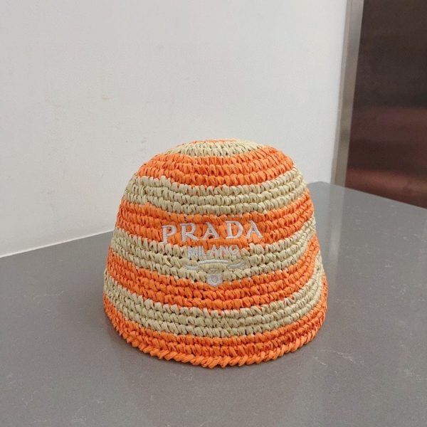 Prada Natural Raffia Bucket Hat - Image 5