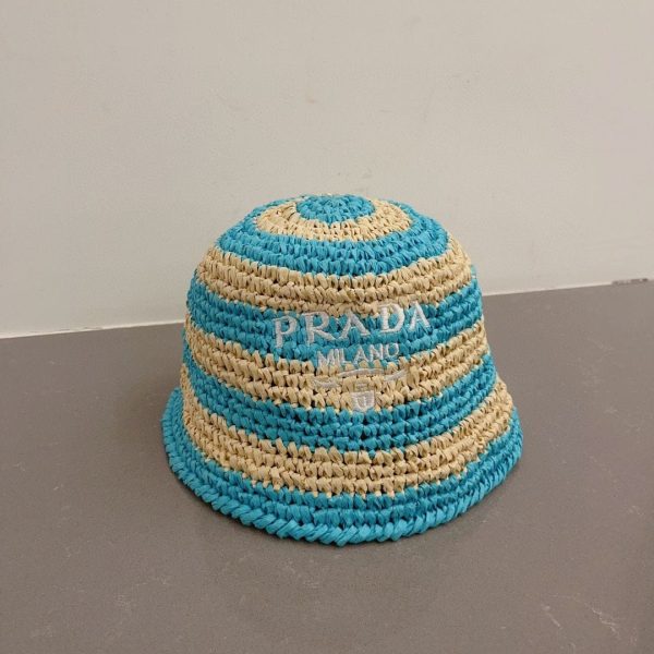 Prada Natural Raffia Bucket Hat - Image 3