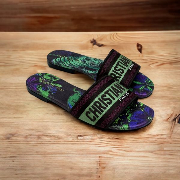 Christian Dior Dway Slide Embroidery Slippers - Image 8