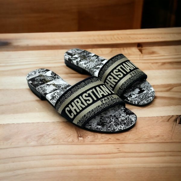Christian Dior Dway Slide Embroidery Slippers - Image 6