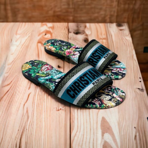 Christian Dior Dway Slide Embroidery Slippers - Image 5