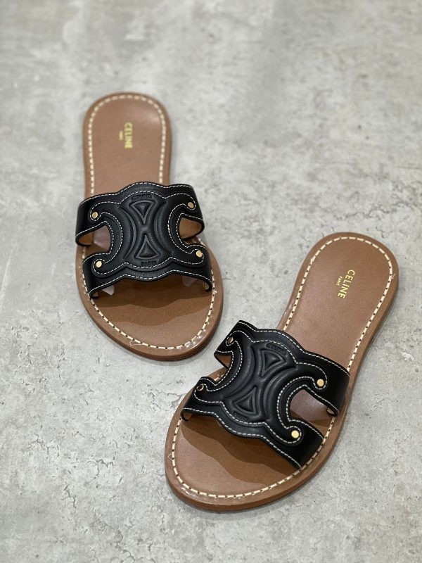 Celine Triomphe Mule In Calfskin - Image 3