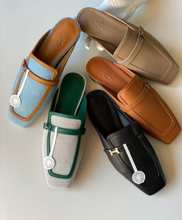 Hermes OZ Canvas Slides For Women