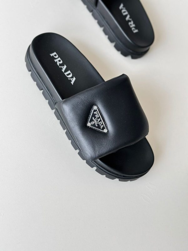 Prada Women's Padded Leather Slides - Image 5