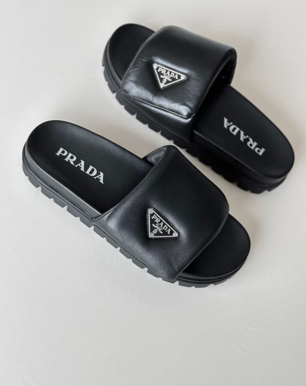 Prada Women's Padded Leather Slides - Image 3