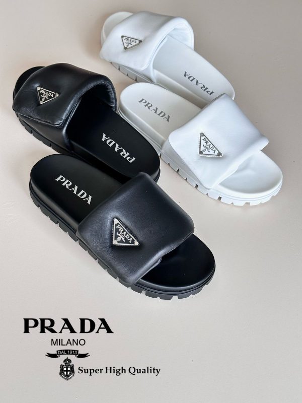 Prada Women's Padded Leather Slides