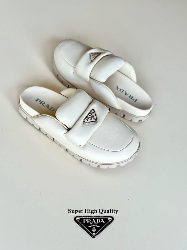 Prada Soft Padded Nappa Leather Mules - Image 4