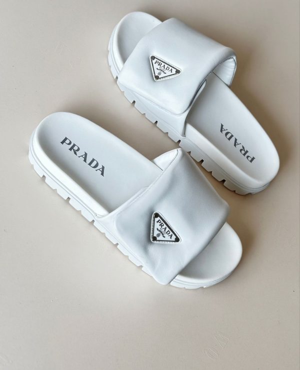 Prada Women's Padded Leather Slides - Image 2
