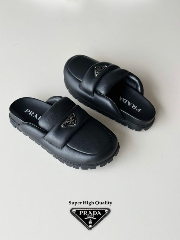 Prada Soft Padded Nappa Leather Mules - Image 2