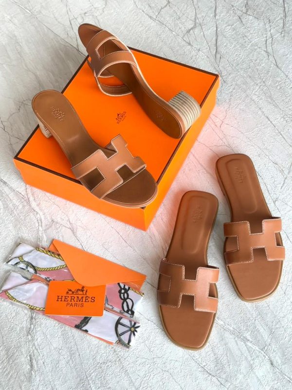 Hermes Oran Leather Sandals For Women - Image 10