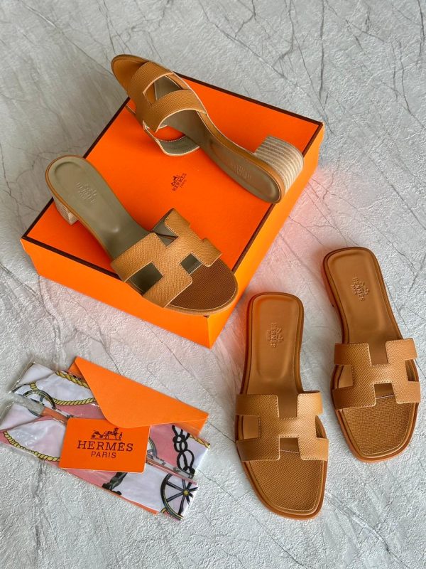 Hermes Oran Leather Sandals For Women - Image 19