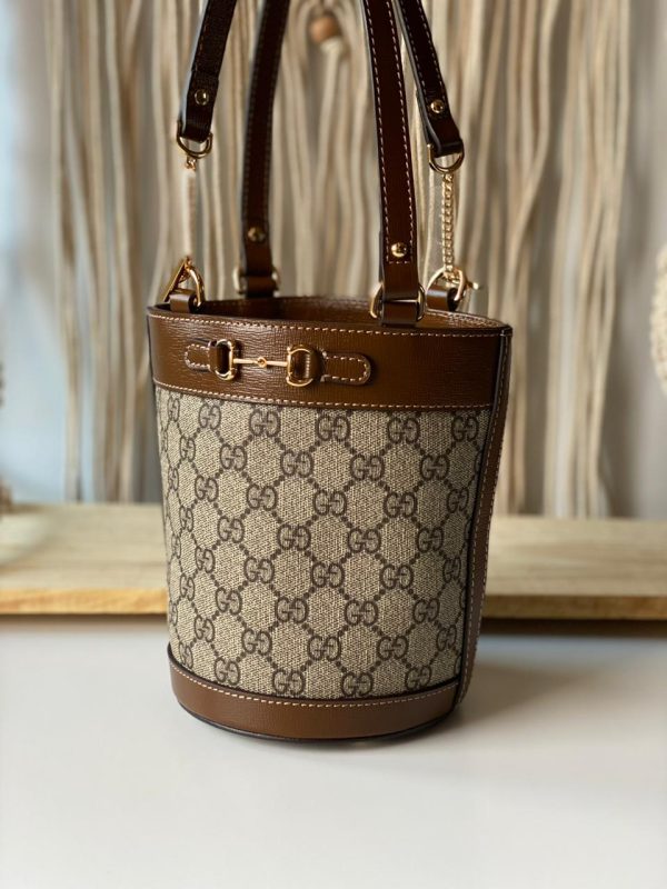 Gucci GG 1955 Horsebit Canvas Bucket Bag
