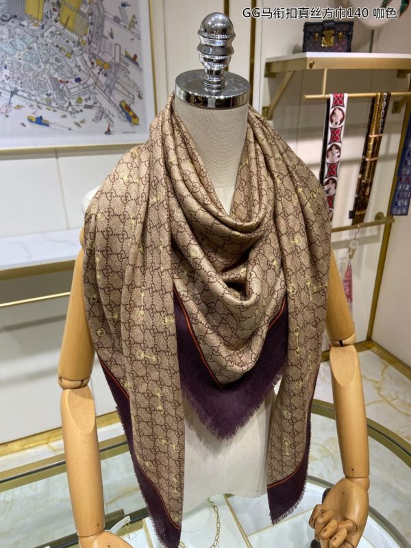 Gucci Cotton Linen Scarf For Women - Image 6