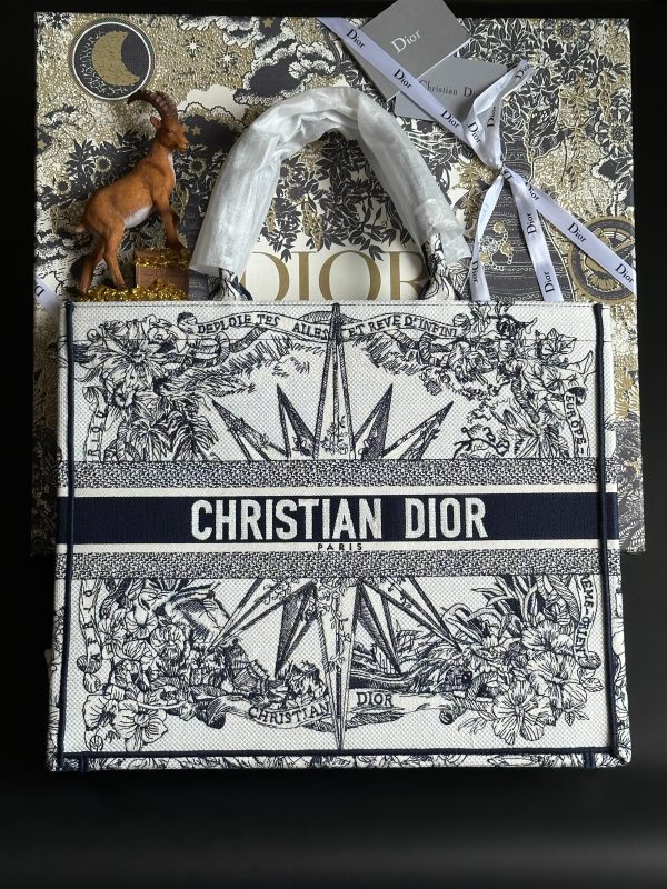 Dior Embroidery Large Book Tote - Image 5