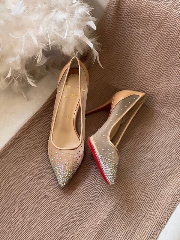 Christian Louboutin Follies Strass Suede Pumps - Image 4