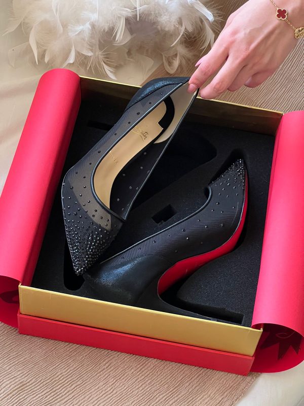 Christian Louboutin Follies Strass Suede Pumps - Image 2