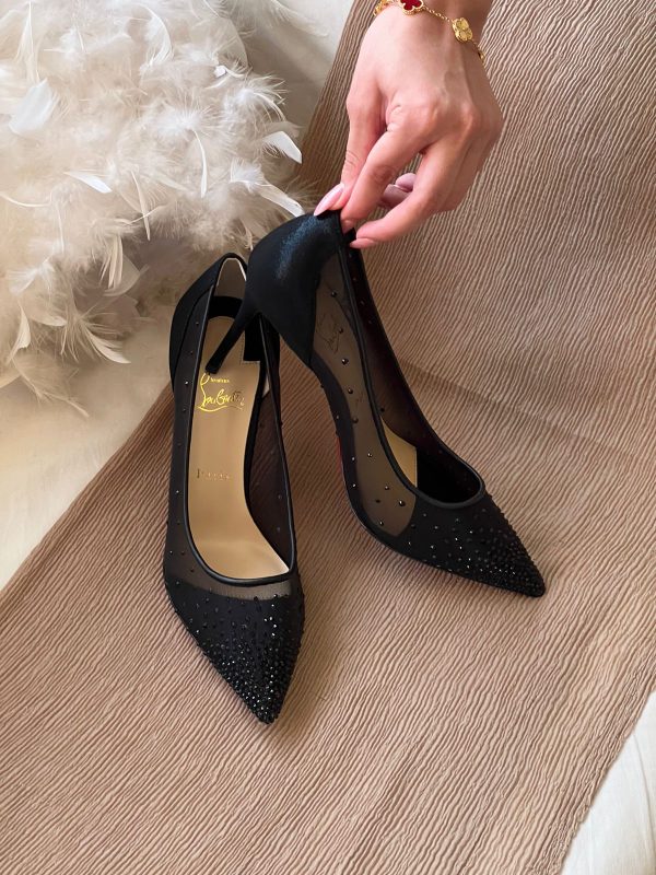 Christian Louboutin Follies Strass Suede Pumps - Image 3