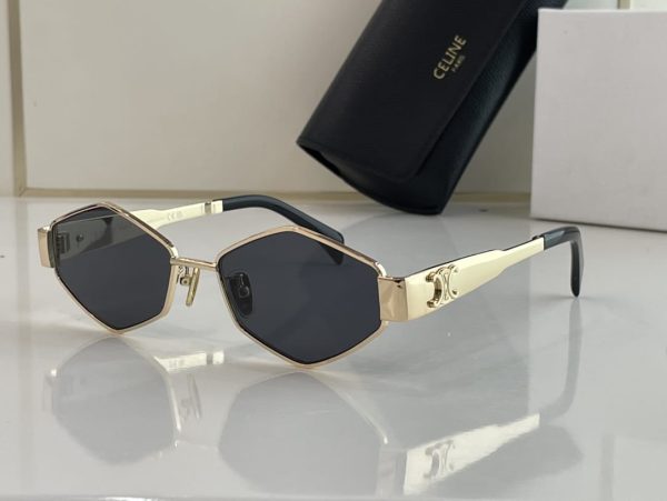 Celine Metal Triomphe Geometric Sunglasses - Image 2
