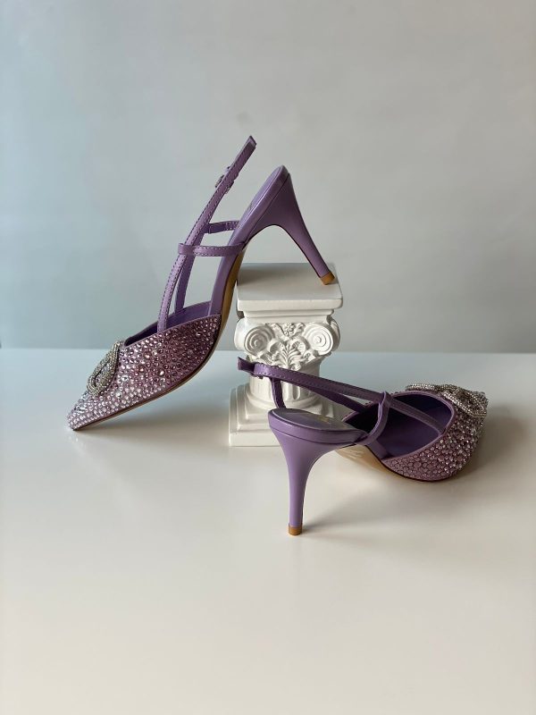 Valentino Signature Vlogo Crystal Slingback Pumps - Image 3