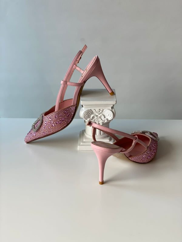 Valentino Signature Vlogo Crystal Slingback Pumps - Image 2