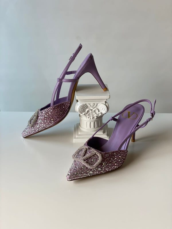 Valentino Signature Vlogo Crystal Slingback Pumps - Image 6