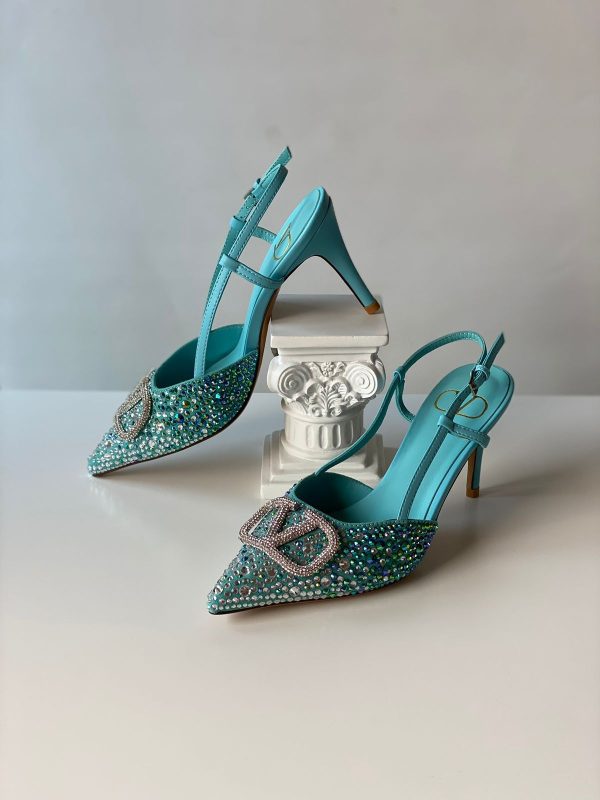 Valentino Signature Vlogo Crystal Slingback Pumps - Image 5