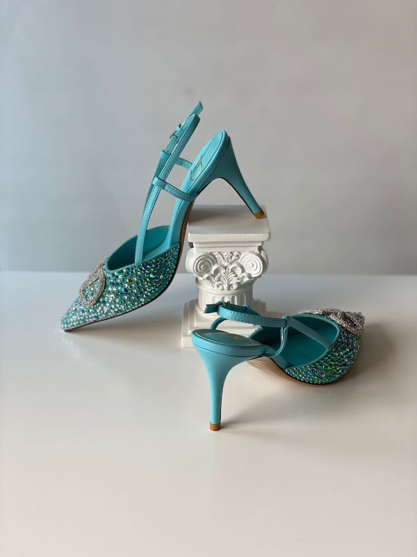 Valentino Signature Vlogo Crystal Slingback Pumps