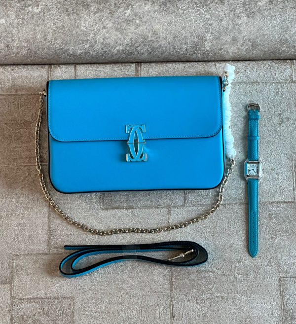 Cartier Leather Double C De Cartier Chain Bag - Image 3