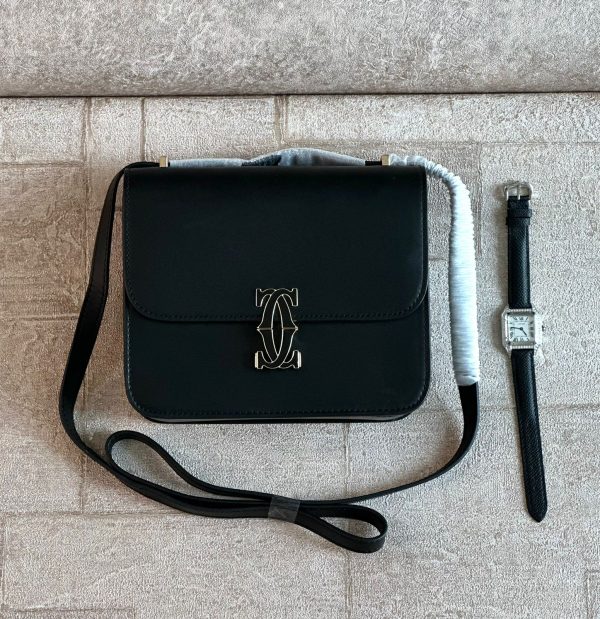 Cartier Leather Double C De Cartier Chain Bag - Image 4