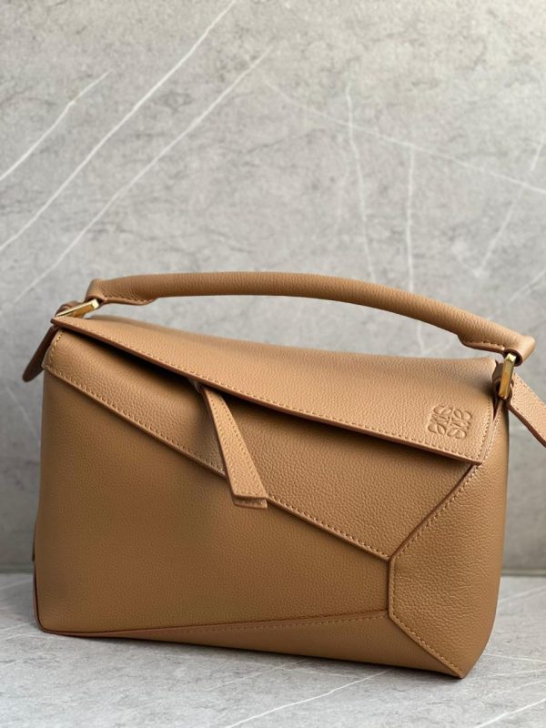 Loewe Calfskin Light Cream Puzzle Bag - Image 2