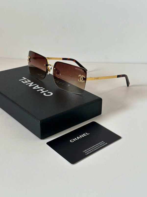 Vintage Chanel Brown Tinted Sunglasses - Image 2